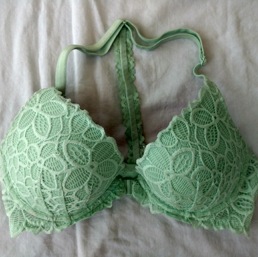 PINK Seafoam Green Racerback Bra